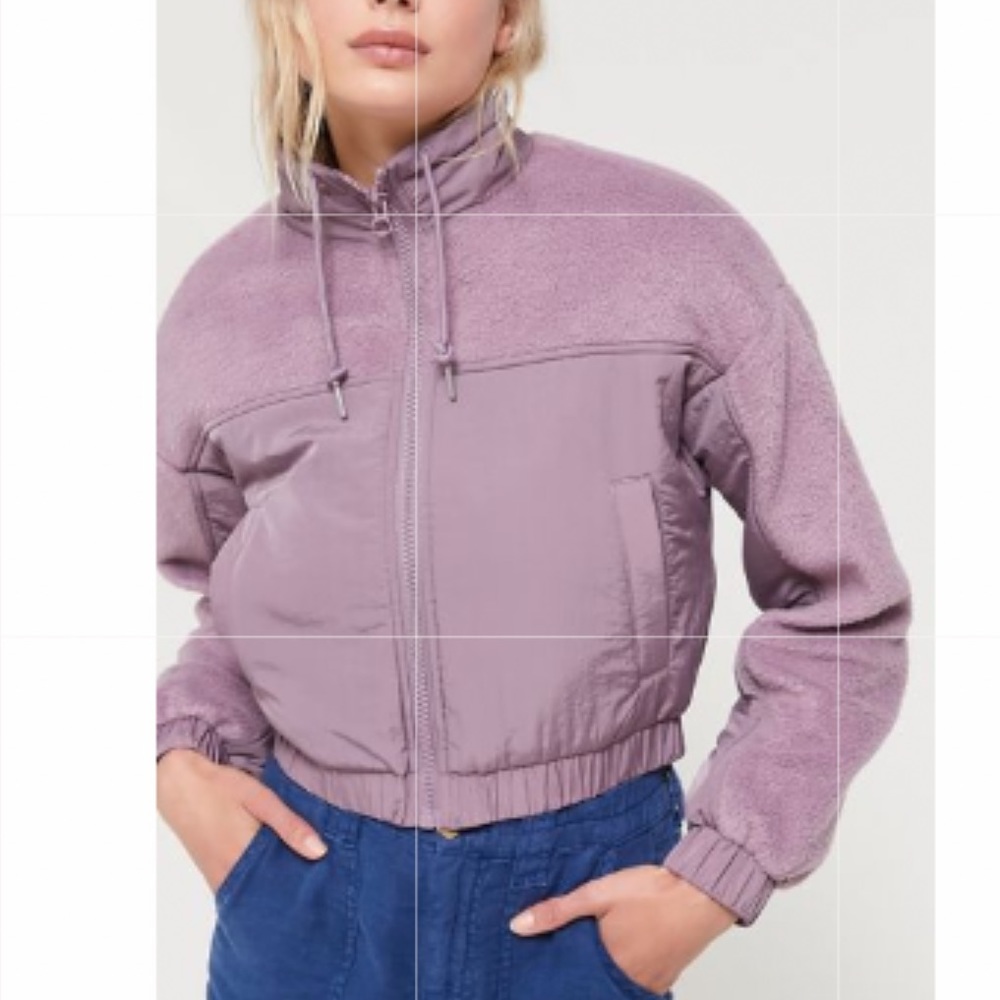Urban Outfitters Jessica Mixed Media Cropped Jacket